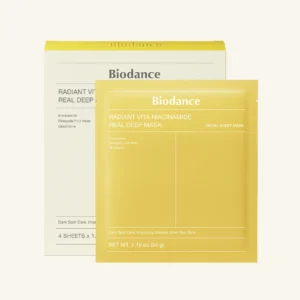 ماسک ورقه ای روشن کننده و ضد لک بایودنس با نیاسینامید رنگ زرد 34 گرم Biodance