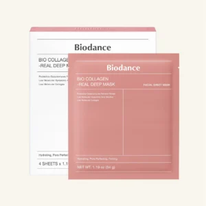 ماسک ورقه ای آبرسان و رطوبت رسان فوری بایودنس با بیو کلاژن رنگ صورتی 34 گرم Biodance